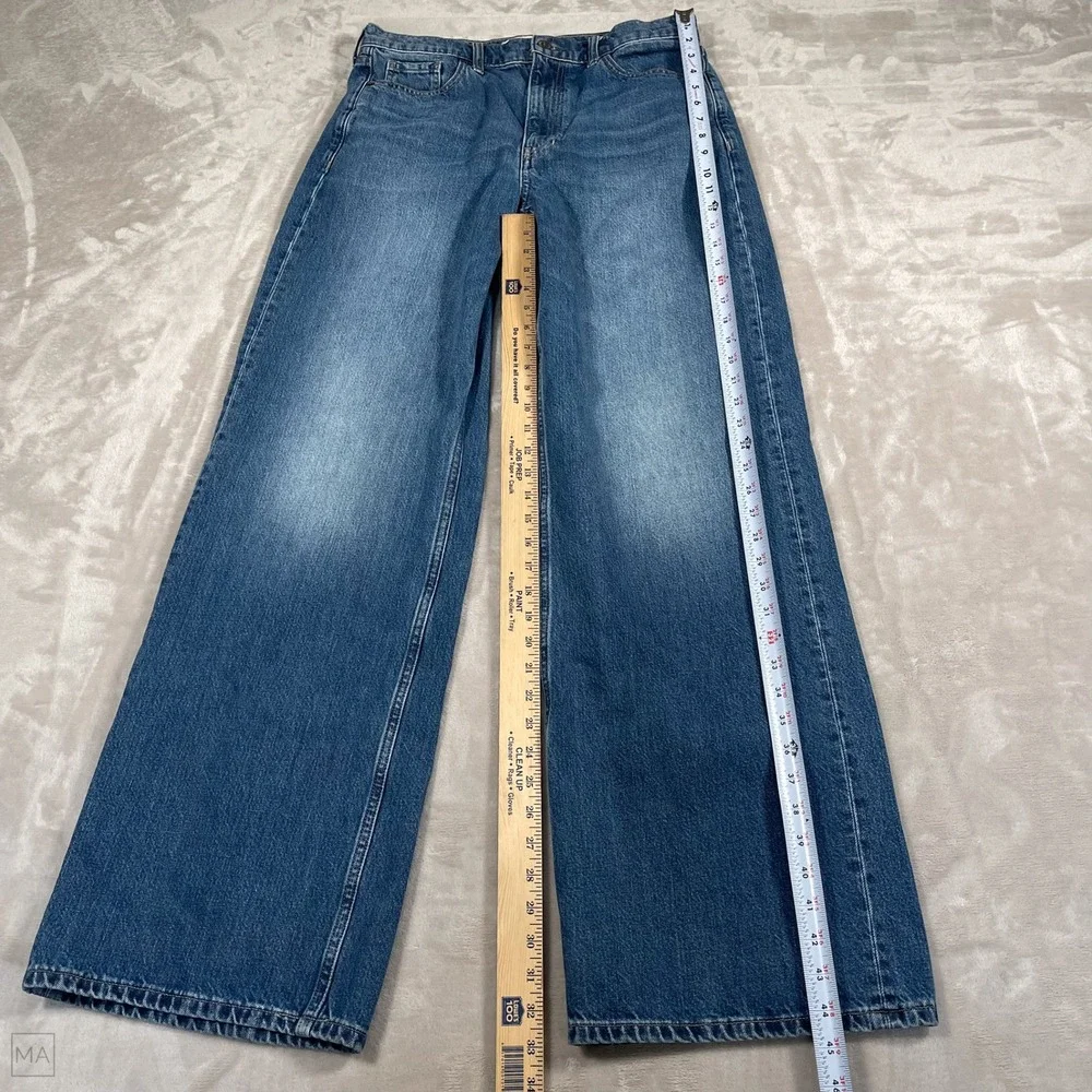 Banana Republic Women's Jeans High Rise Rigid Wide Leg‎ Denim 31L (Long) Blue
